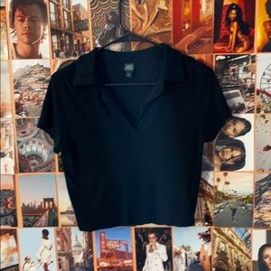 black collared crop top